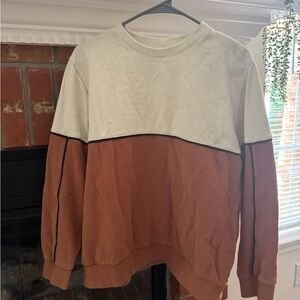Two-Tone Cream and Brown sweatshirt